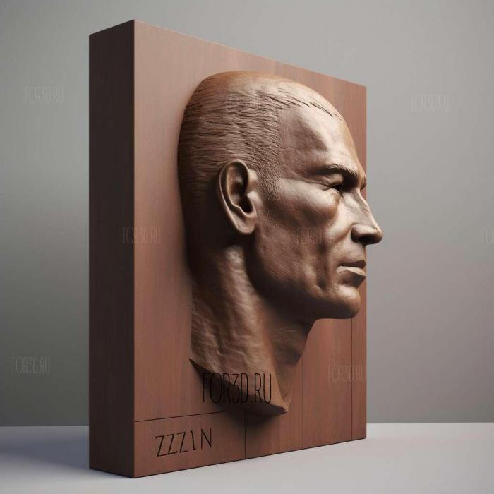 Zinedine Zidane 3 stl model for CNC